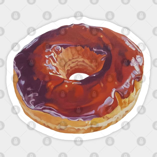 Chocolate Dip Donut painting (#3) Sticker by EmilyBickell